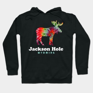 Jackson Hole Wyoming Moose Tie Dye Grand Tetons. Hoodie